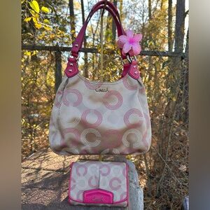 Coach Ashley Dotted Op Art Hobo & Wallet Set